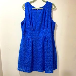 Dress Barn Blue Lace Dress Size 18